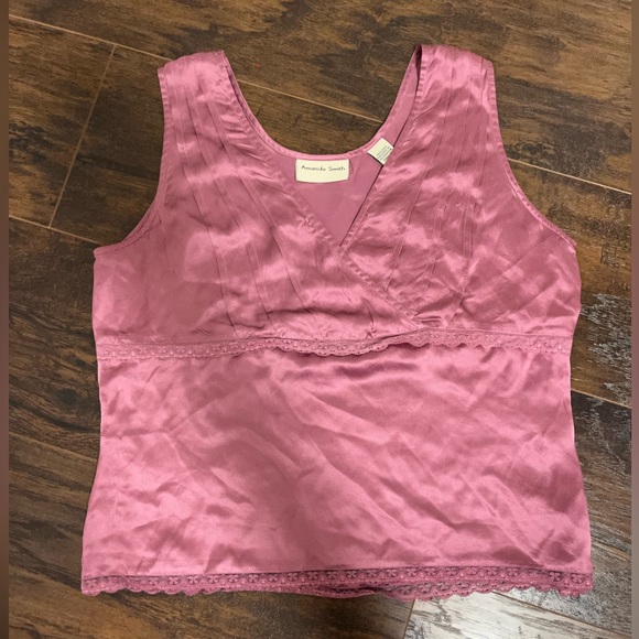 100% silk tank top with trim - Picture 1 of 4